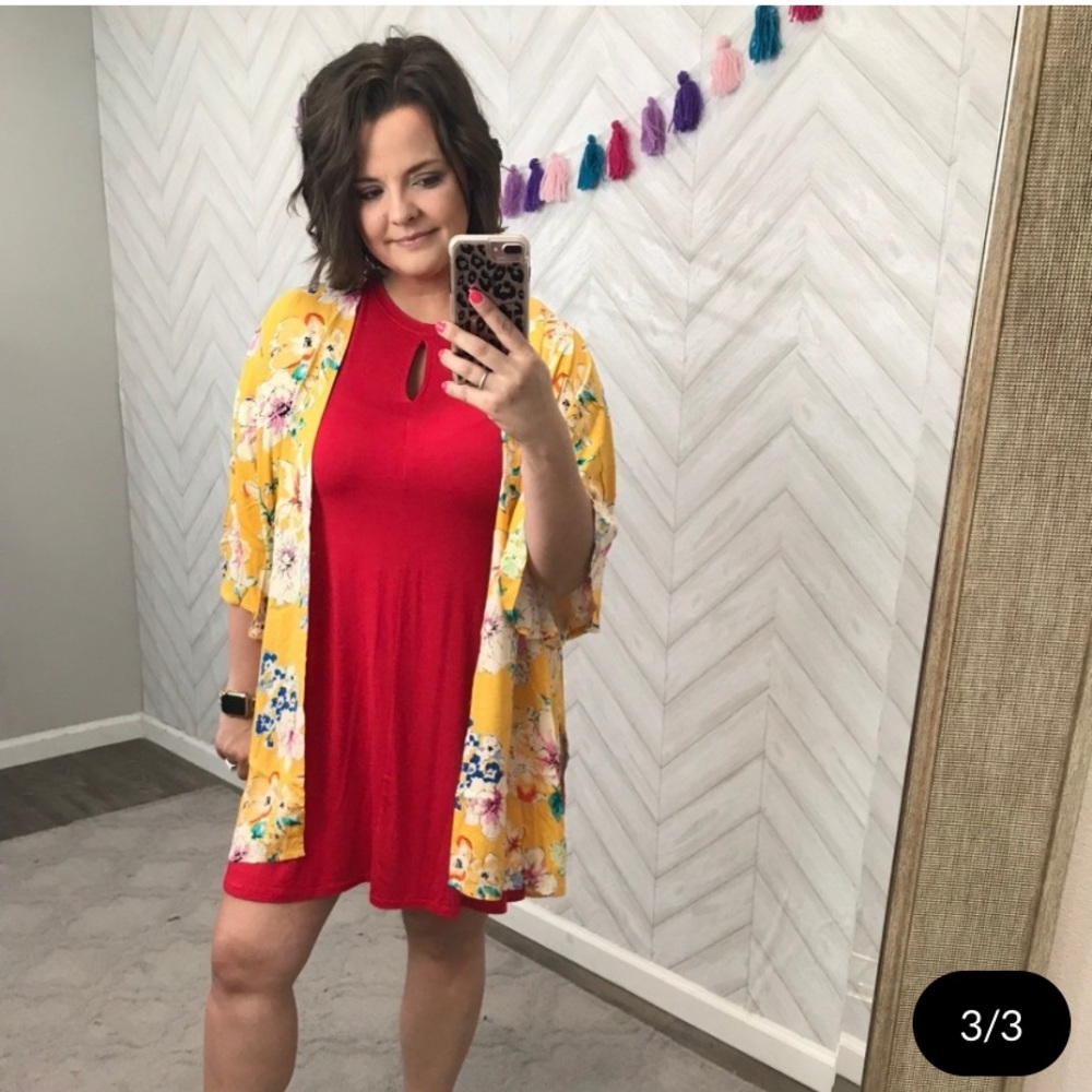 Red keyhole dress